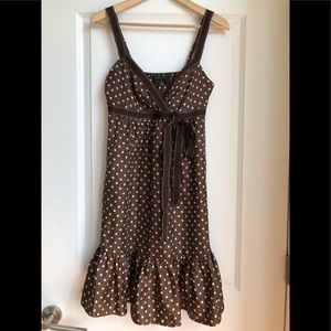 BCBG Max Aria Brown Polka Dot Dress